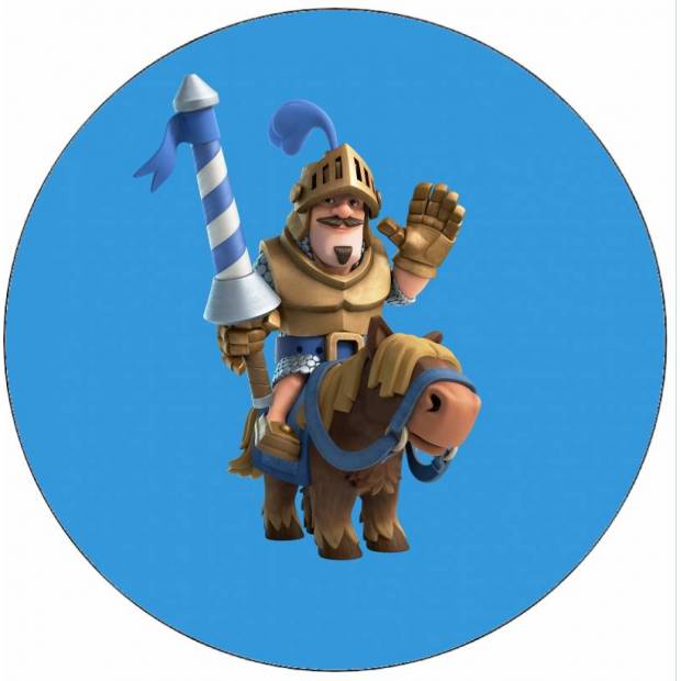 Ehető papír Clash Royale lovag lovon 19,5 cm