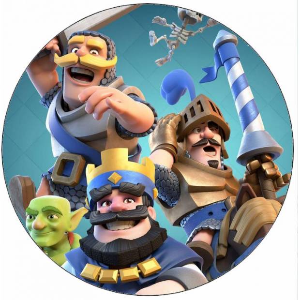 Ehető papír Clash Royale király és harcosai 19,5 cm