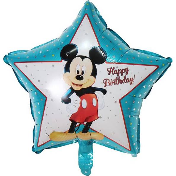 Csillag alakú fólialufi Mickey kék 46cm