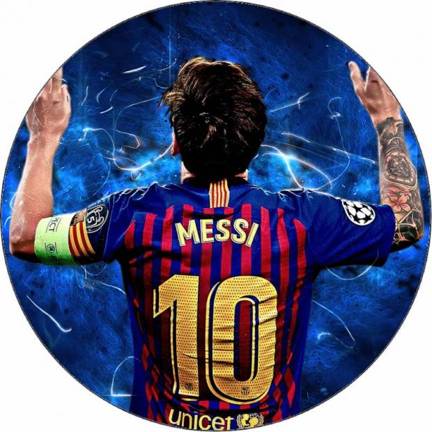 Ehető papír Lionel Messi FC Barcelona mezben 19,5 cm