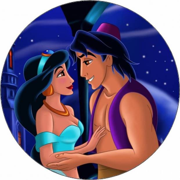 Ehető papír Jázmin és Aladdin 19,5 cm