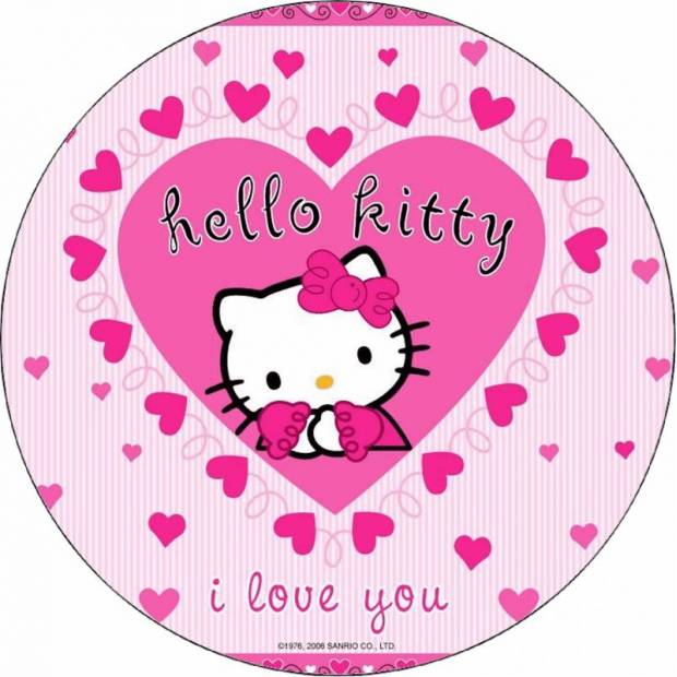 Hello Kitty ehető papír szívben 19,5 cm