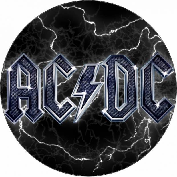 Ehető papír AC/DC logó kék logó 19,5 cm