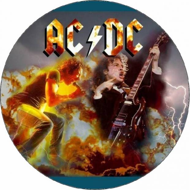 Ehető papír logó AC/DC zenekar 19,5 cm