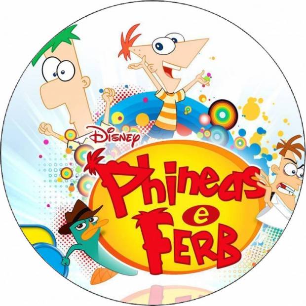 Ehető papír Phineas és Ferb logó 19,5 cm