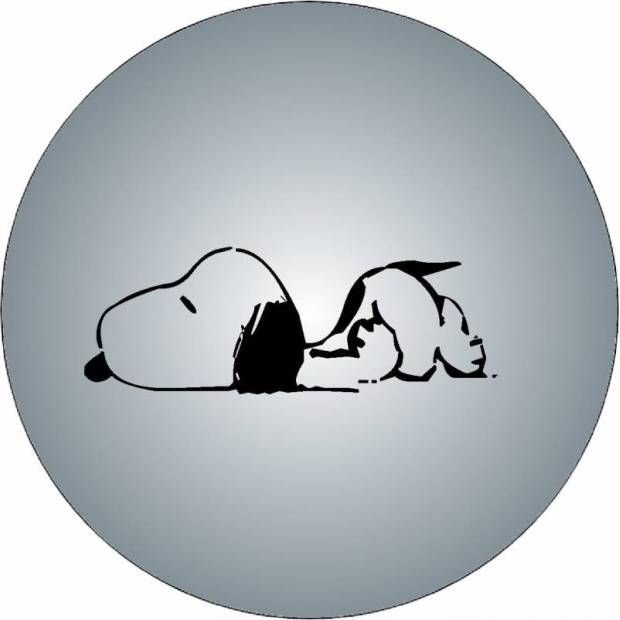 Ehető papír fekvő Snoopy fekete-fehér illusztráció 19,5 cm