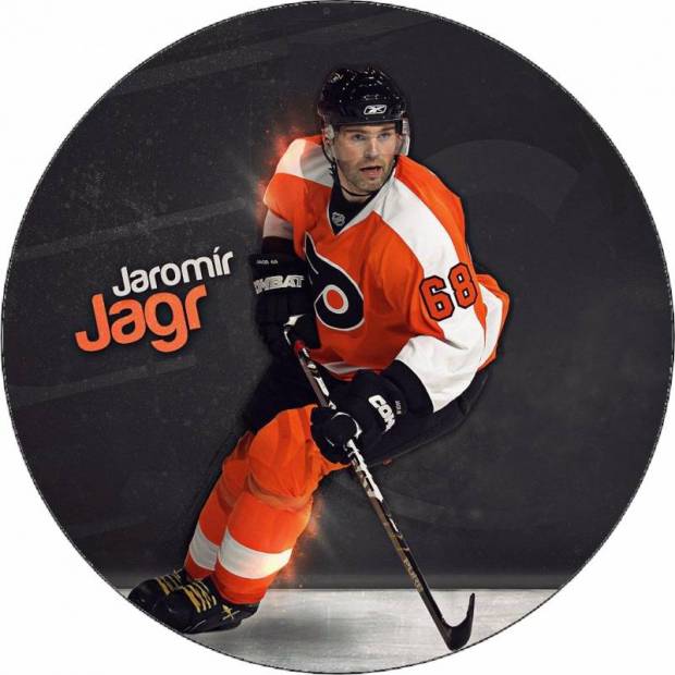 Ehető papír logó Jaromir Jagr narancssárga mez 19,5 cm