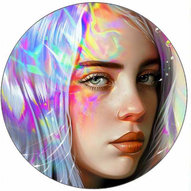 Ehető papír Billie Eilish illusztráció 19,5 cm