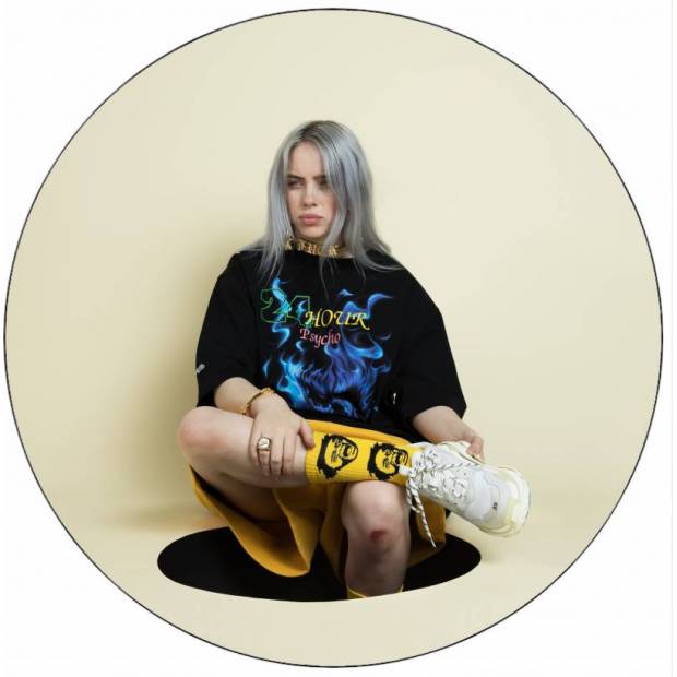 Ehető papír Billie Eilish szürke haj 19,5 cm