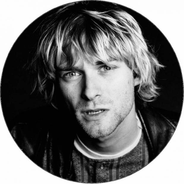 Ehető papír Kurt Cobain fekete-fehér fotó 19,5 cm