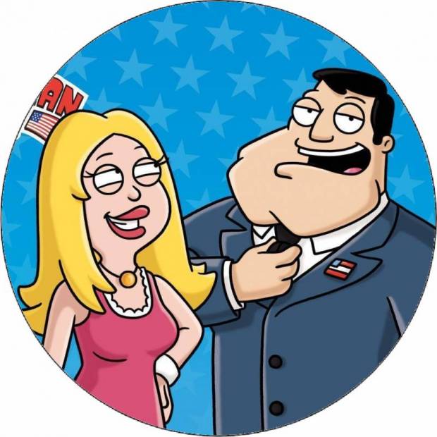 Ehető papír American Dad Stan és Francine 19,5 cm