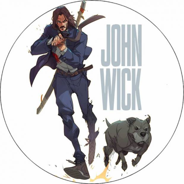 Ehető papír John Wick logó 19,5 cm