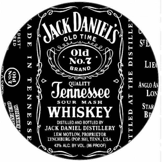 Ehető papír Jack Daniels címke 19,5 cm