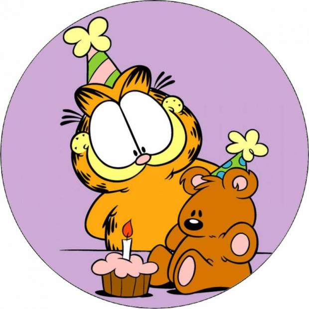 Ehető papír Garfield születésnapi buli 19,5 cm