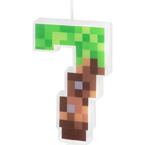 Gyertya minecraft 7cm szám 7