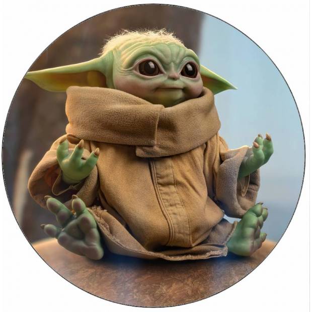 Ehető papír Mandalorián baba Yoda 19,5 cm